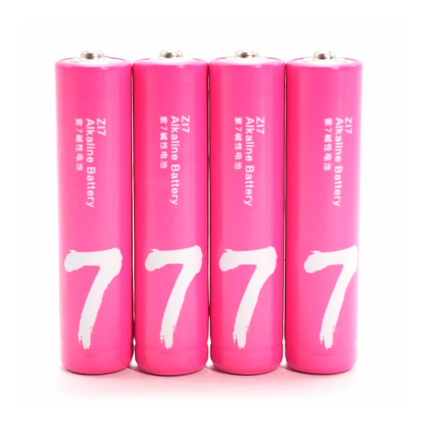 Батарейки алкалиновые ZMI Rainbow Zi7, AAA, 4 шт., розовые